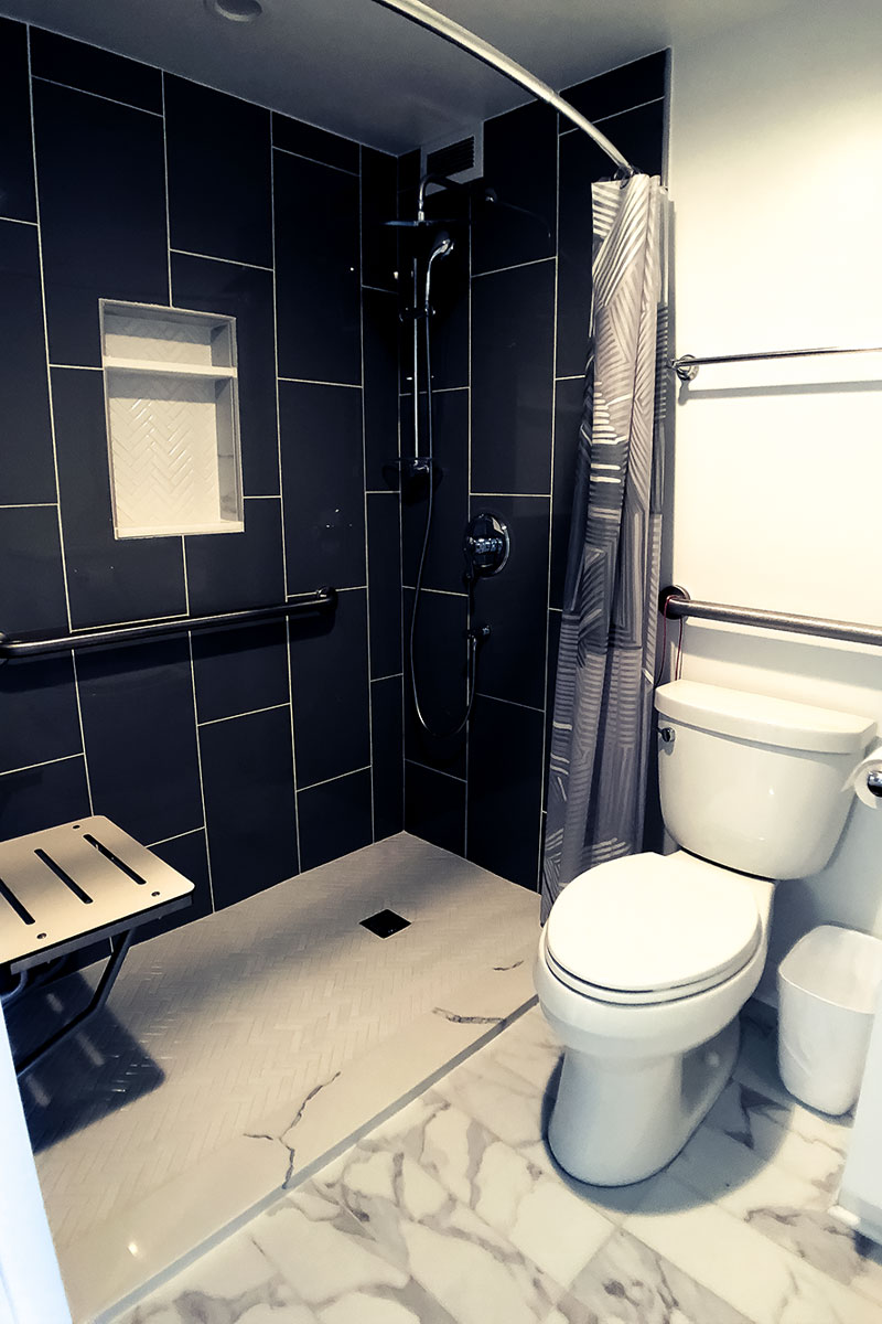 Jewish Senior Living Apartments - The Selfhelp Home Chicago - modern bathroom updated 2020